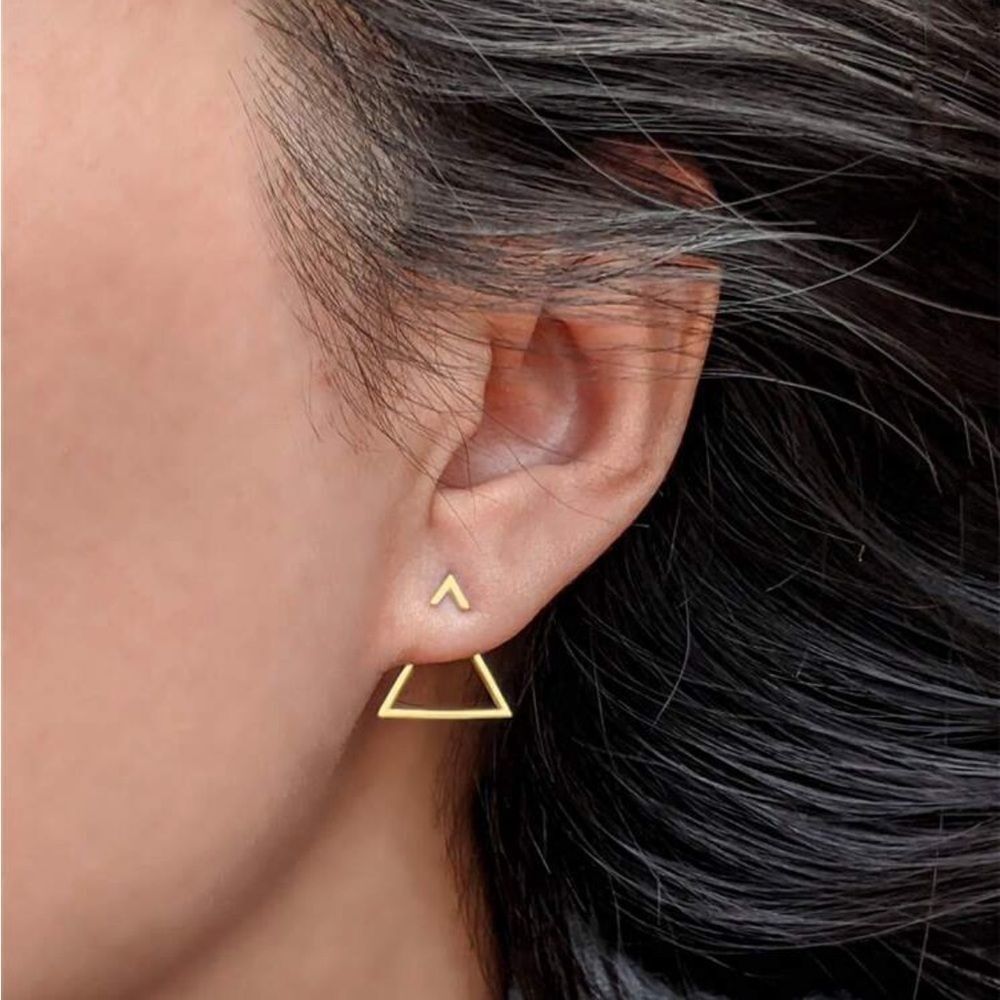 Gold Triangle Earrings N1002